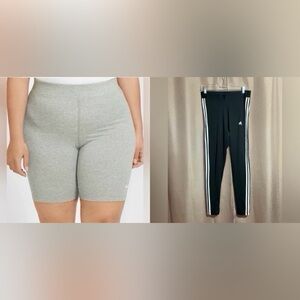 NWT NIKE 1X High-Waisted 8" Biker Shorts & NWT Adidas Women’s 1X Black Leggings